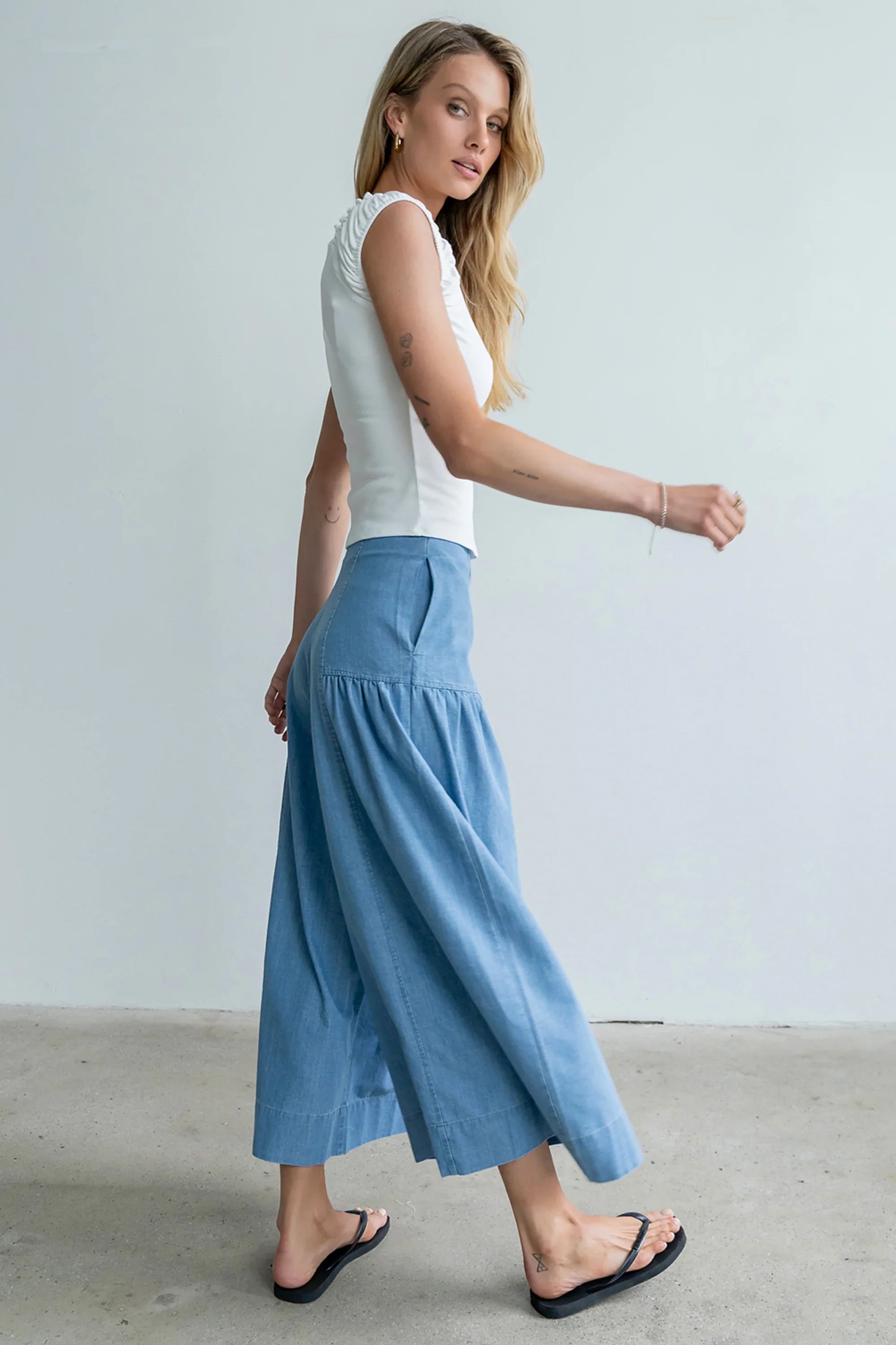 Kali Cropped Wide Leg Pants