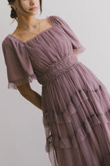 Eugena Ruffled Maxi Dress in Lavender FINAL SALE