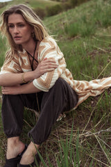 Regio Geometric Kimono in Beige FINAL SALE