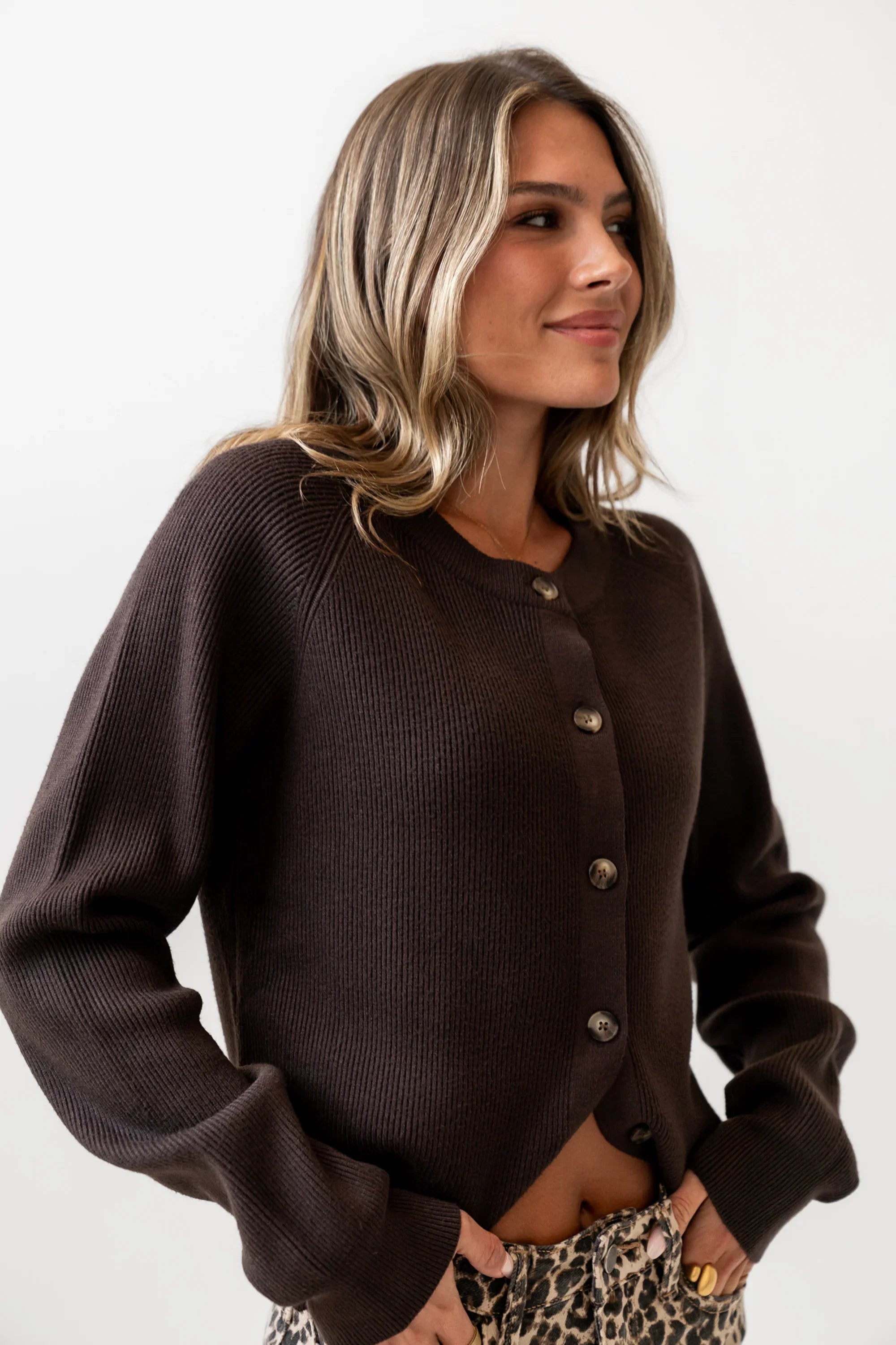Debbie Ribbed Sweater in Brown