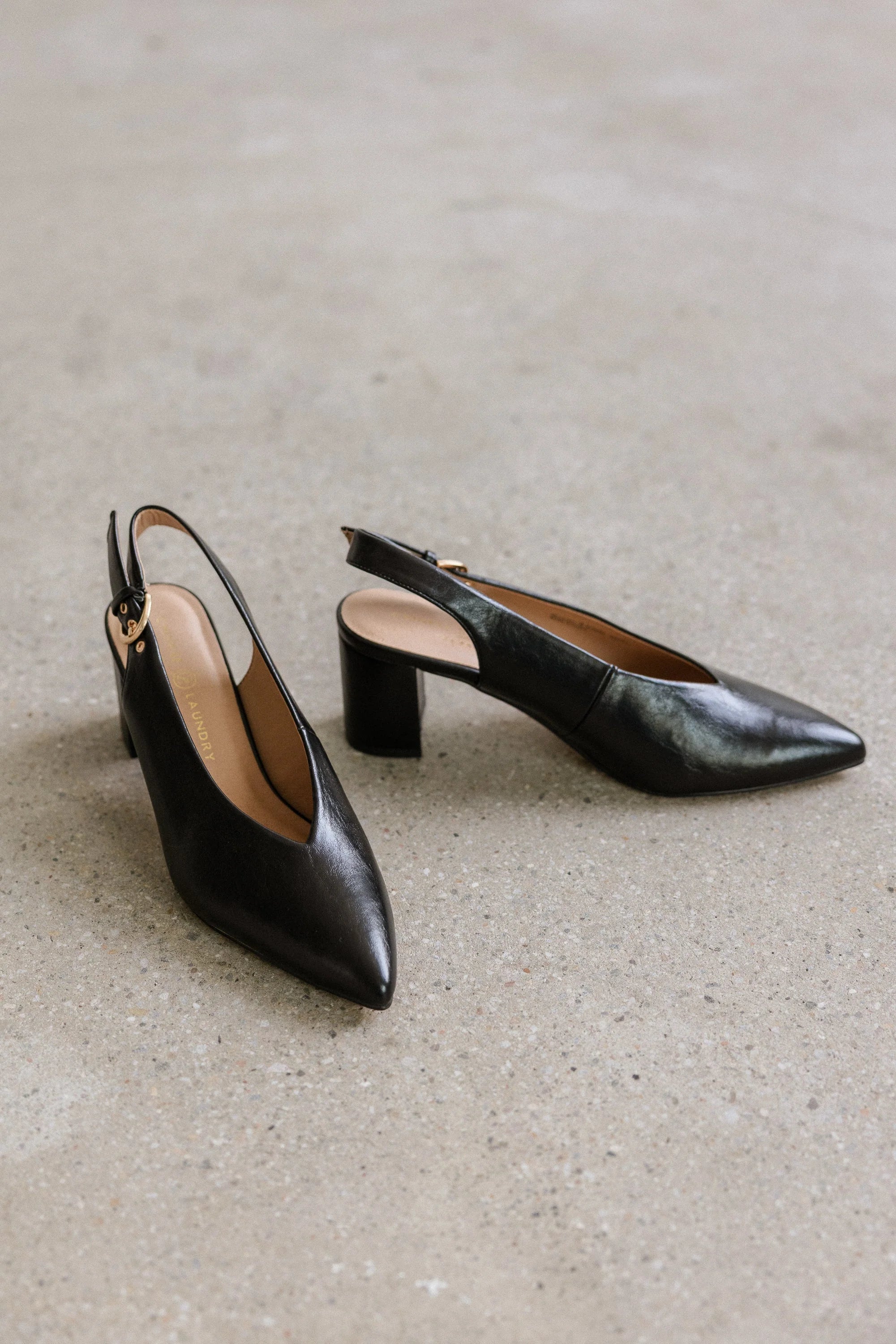 Candice Slingback Heels in Black FINAL SALE