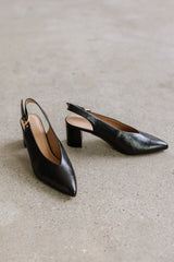 Candice Slingback Heels in Black FINAL SALE