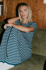 Ireland Striped Wide Leg Pants in Blue FINAL SALE