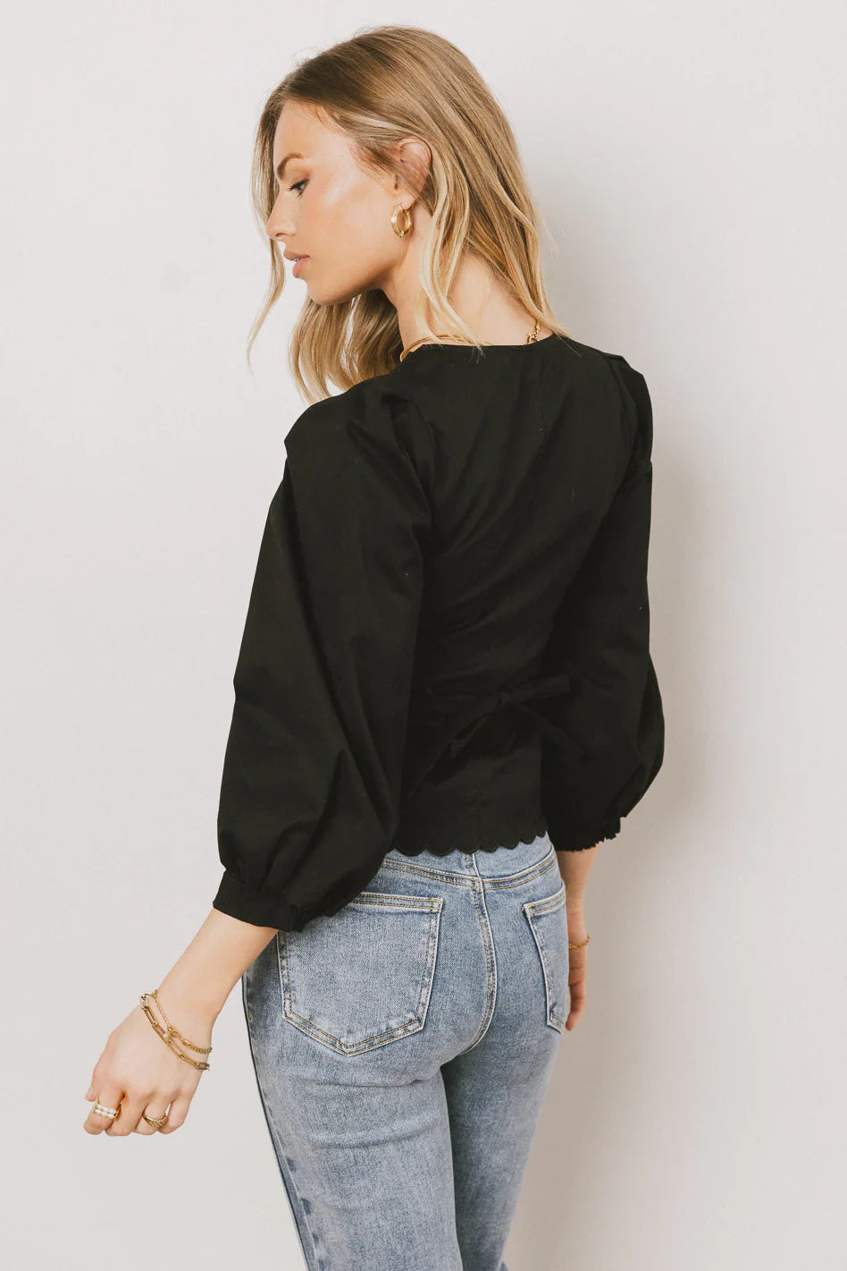 Yara Button Down Top in Black
