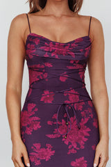 Moana Floral Maxi Dress Grape