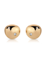 Polished Pebble Crystal Stud Earrings
