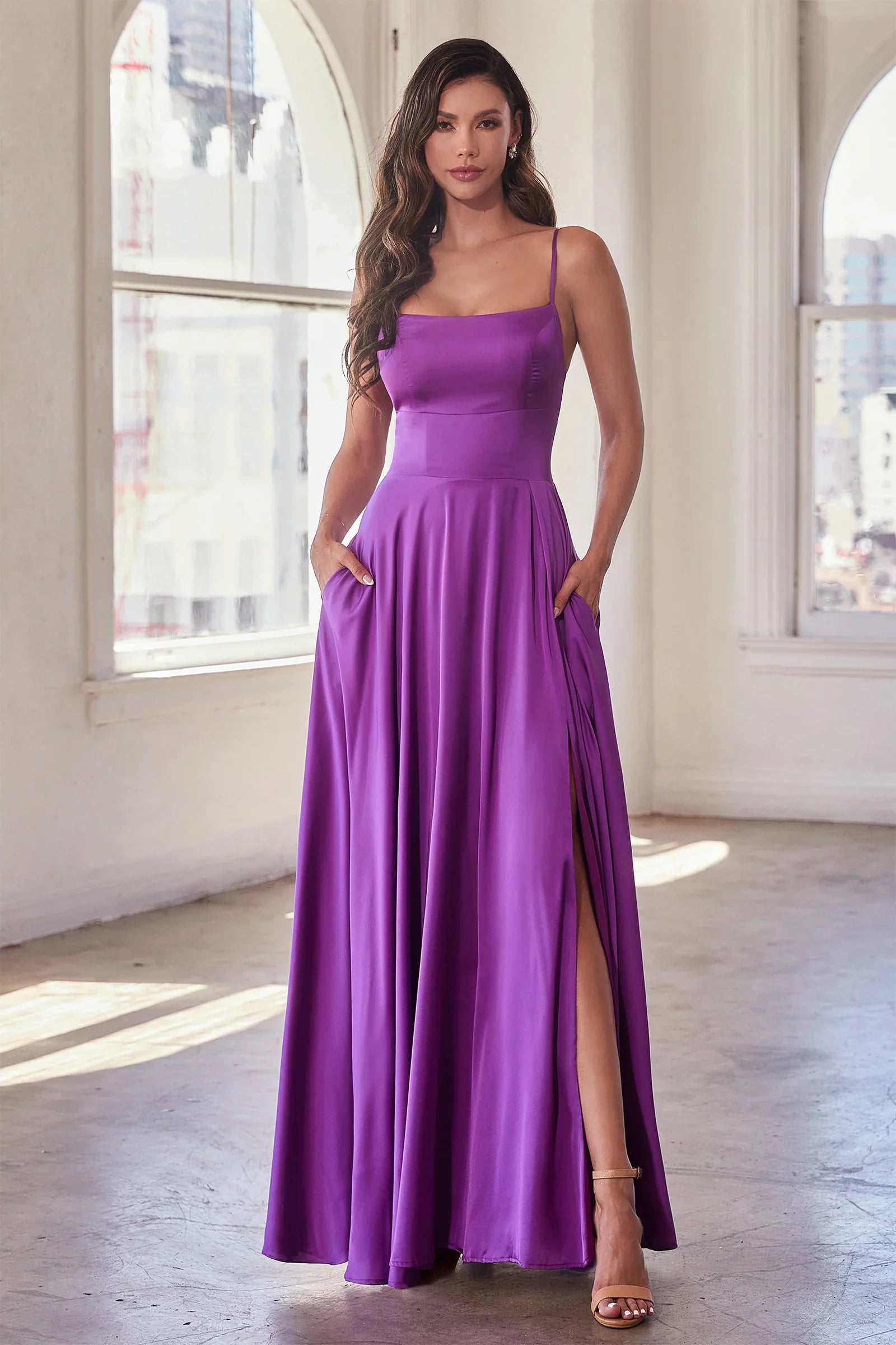 Justine Gown Satin A Line Gown