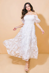 LOVE IN YOUR EYES WHITE MIDI DRESS
