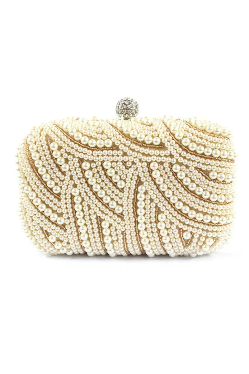 Amazing Pearl With Crystal Rhinestone Chain Clutches