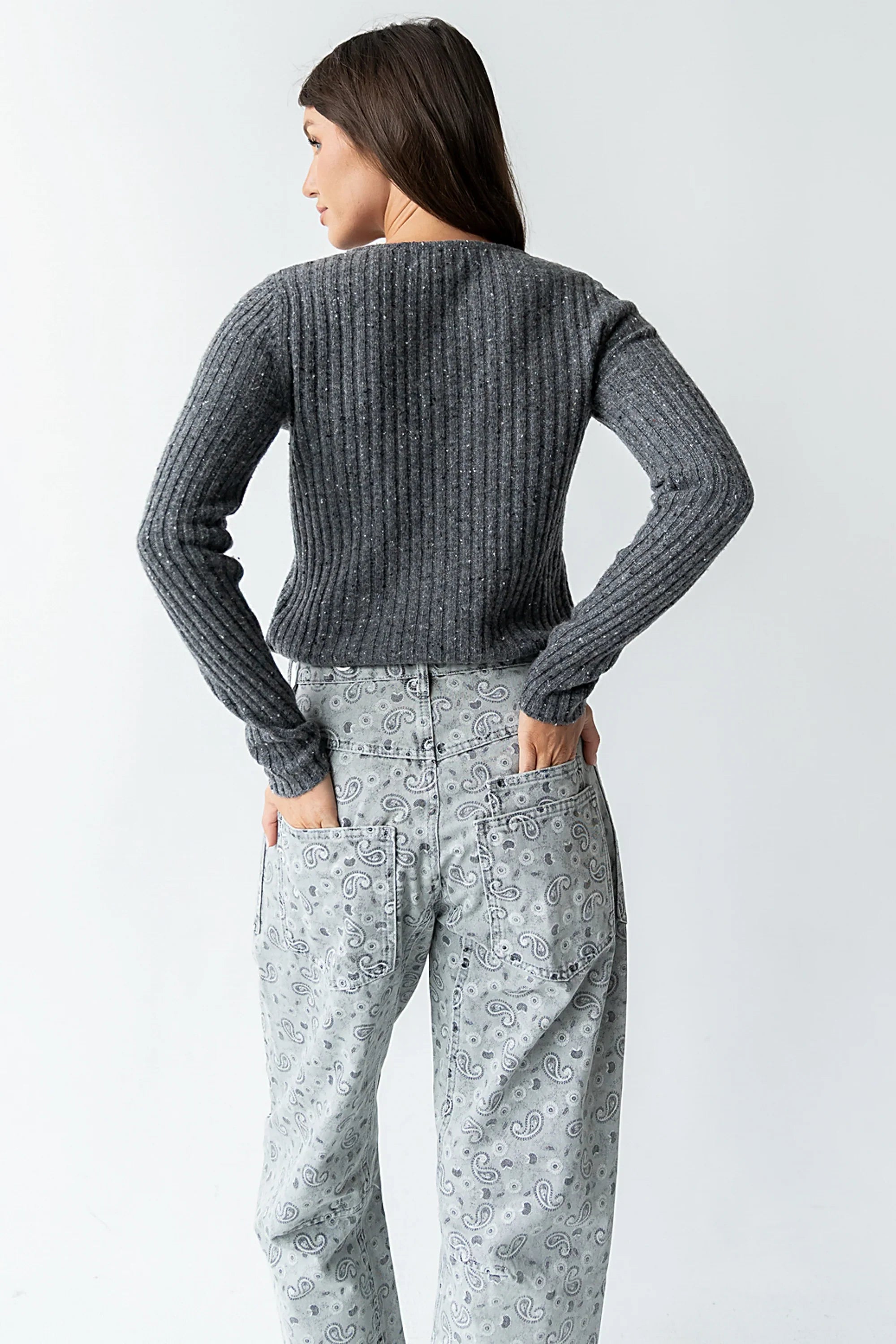 Hellen Knit Cardigan in Charcoal