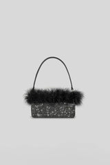 Womens Feather Rhinestones Evening Bagutte Bags