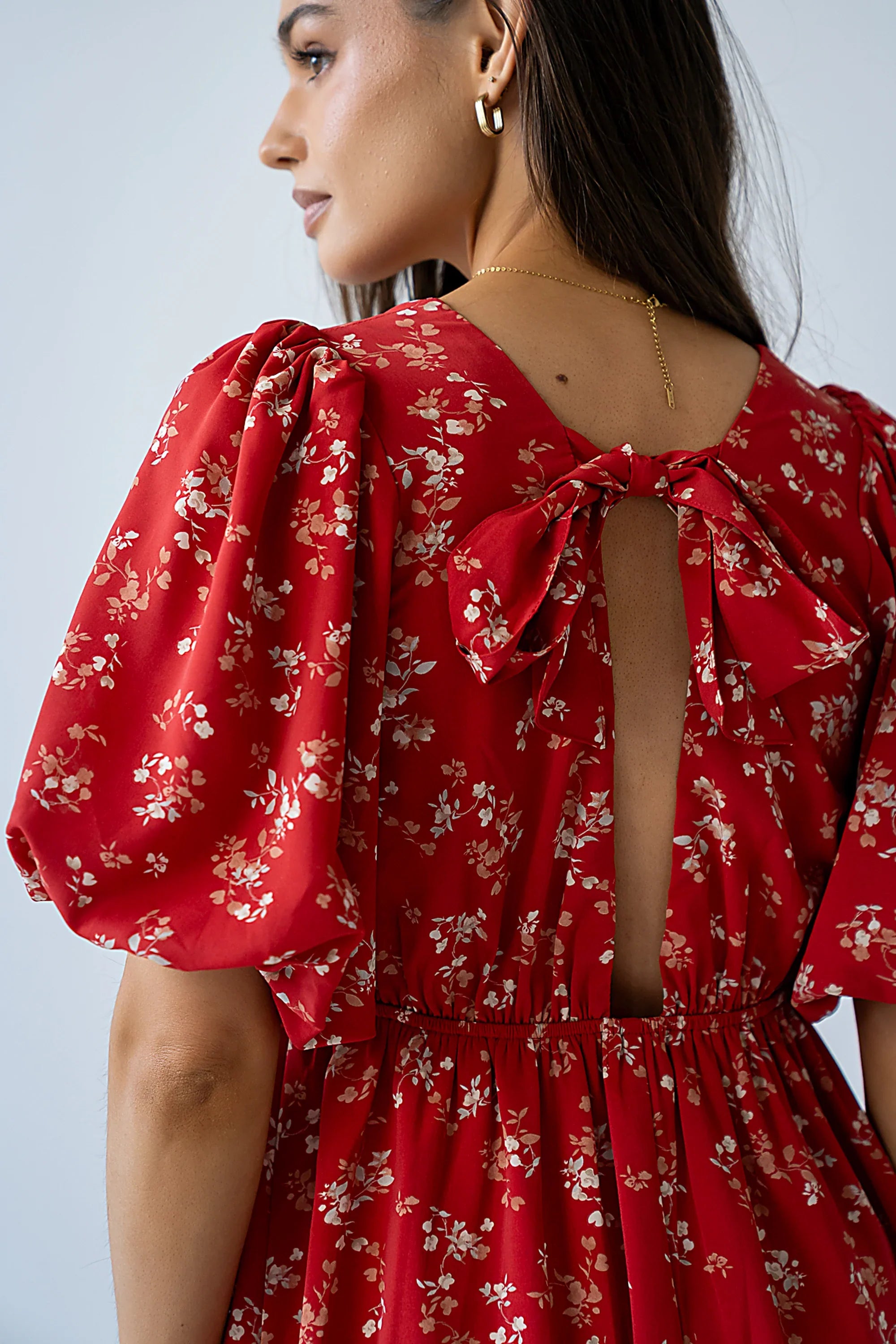 Lizzy Floral Mini Dress in Red FINAL SALE