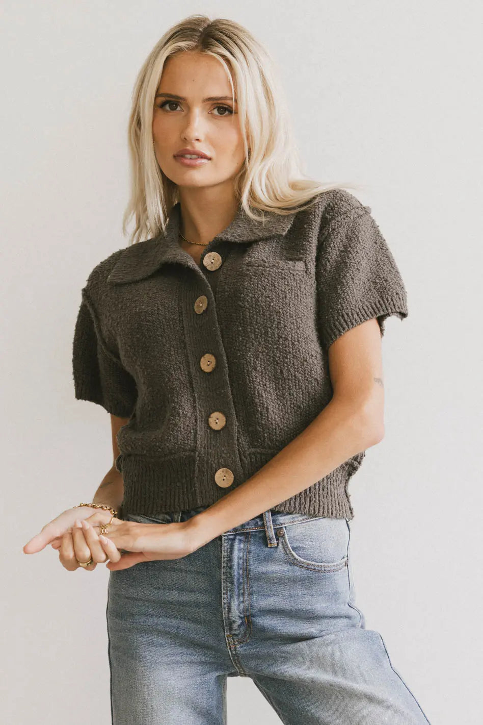 Hayes Knit Cardigan in Charcoal FINAL SALE