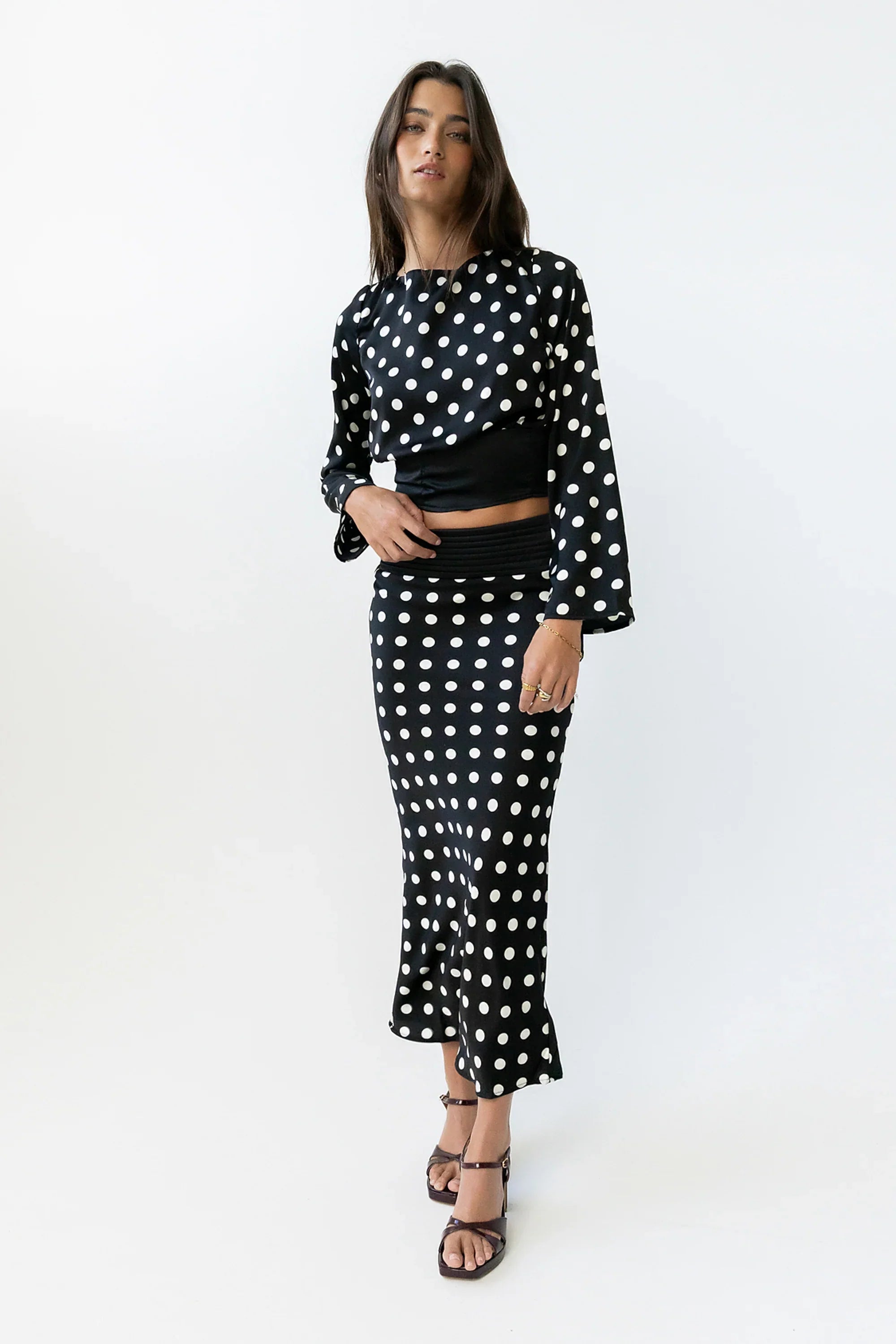 Journey Polka Dot Midi Skirt