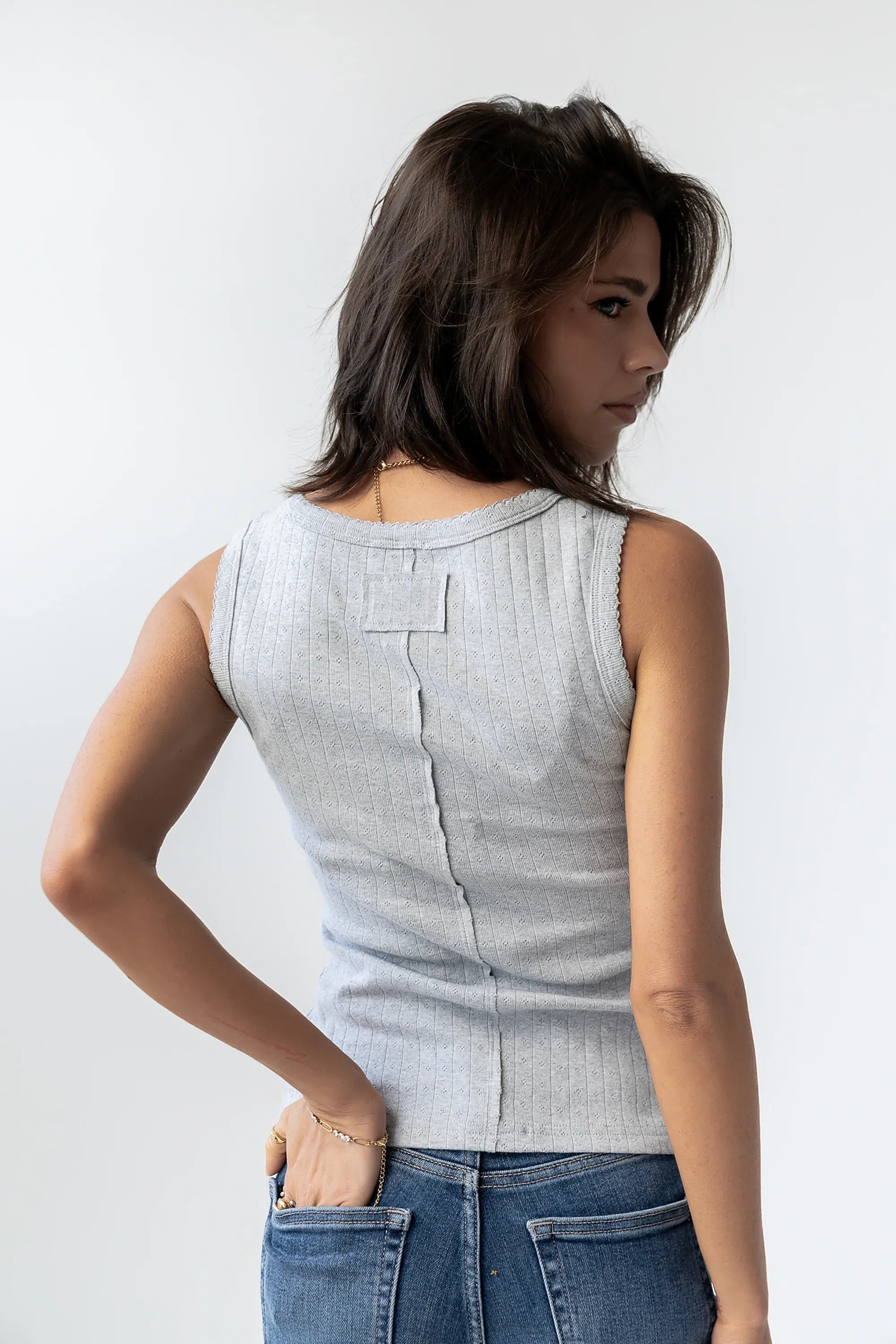Apollo Knit Tank Top in Grey