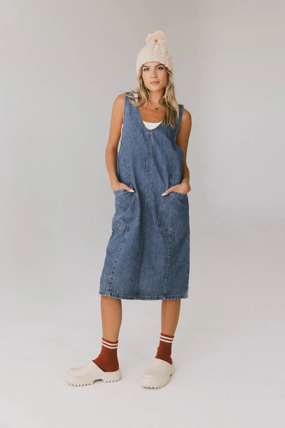 Camry Overall Dress in Dark Wash FINAL SALE