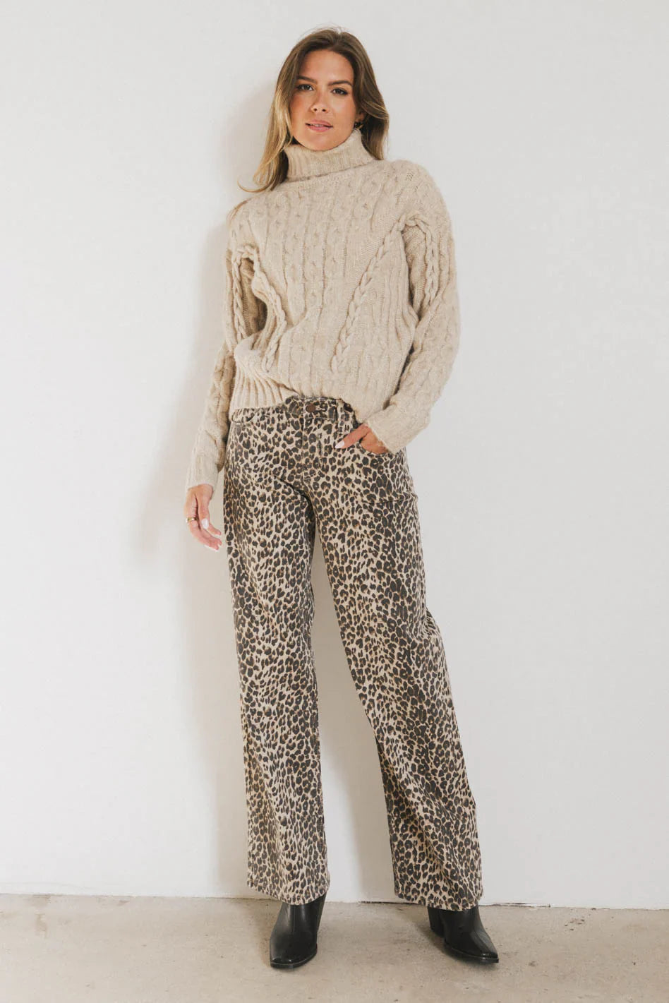 Marshall Straight Leg Jeans in Leopard