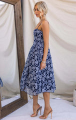 BLOSSOM MIDI DRESS NAVY BLUE