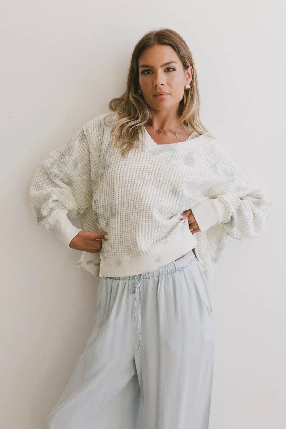 Ellis Waffle Knit Top in Tie Dye FINAL SALE