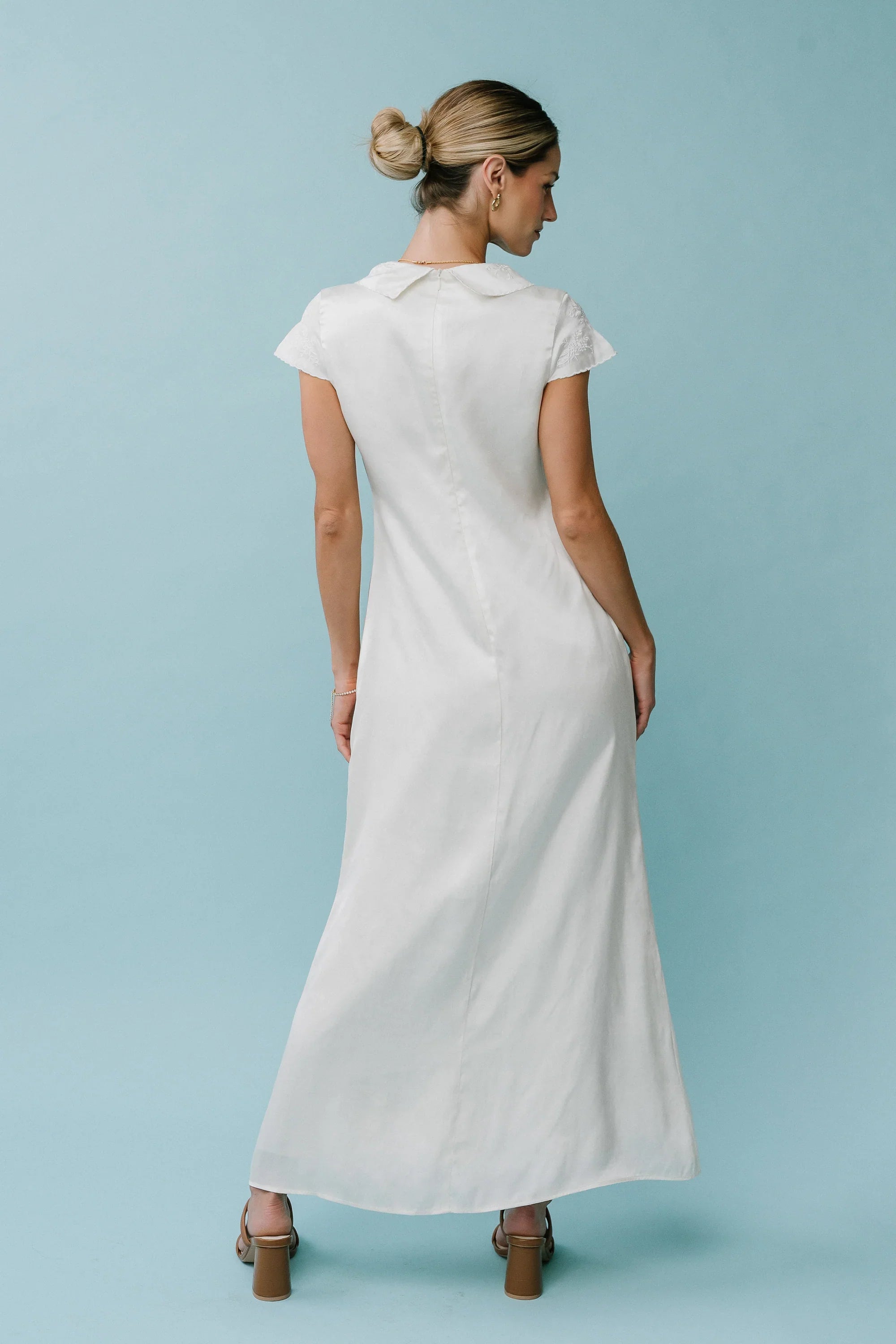 Tammy Embroidered Maxi Dress in Ivory