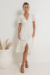 Rowan Lace Dress in White FINAL SALE