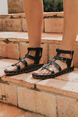 Martin Strappy Sandals in Black
