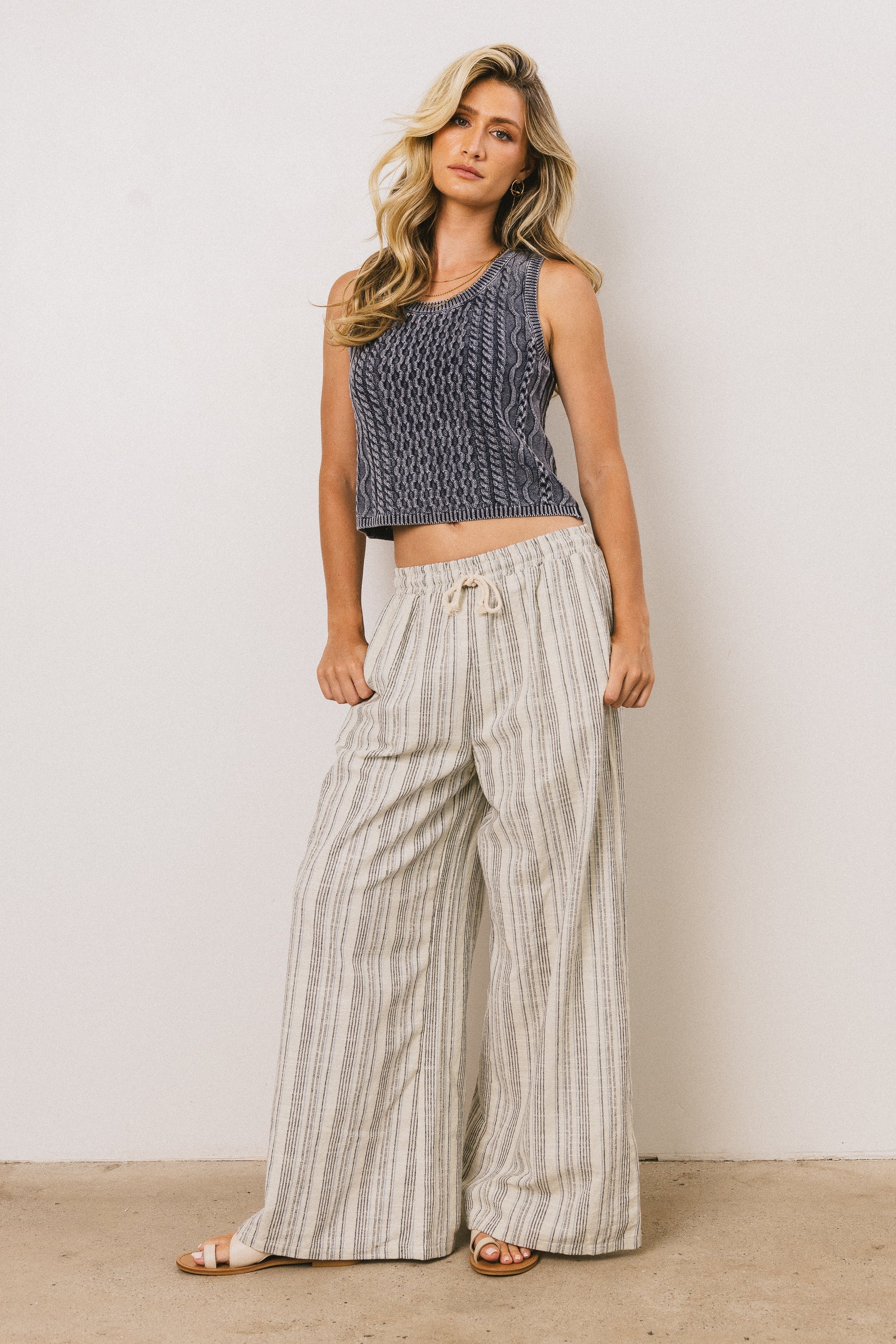 Brayden Cable Knit Sweater in Navy FINAL SALE
