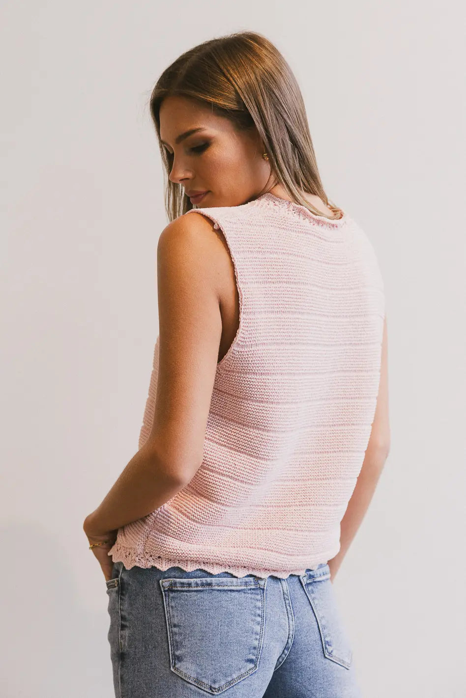 Annie Knit Vest in Blush FINAL SALE