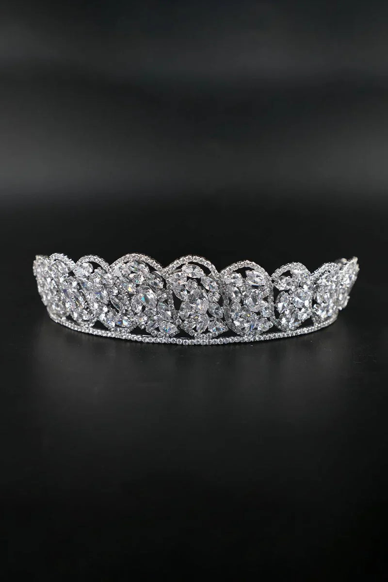 Silver Zirconia Bridal Crown
