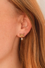 Jane Bow Pearl Drop Earring