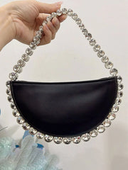 Womens Sparkling Rhinestone Shoulder Bag with PU Material