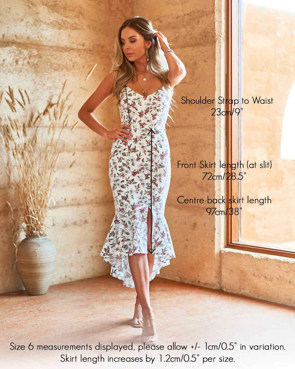 Michaela Dress Embroidered Eyelet Lace Floral Midi Dress