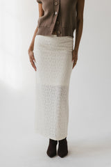 Jozette Lace Midi Skirt in Ivory