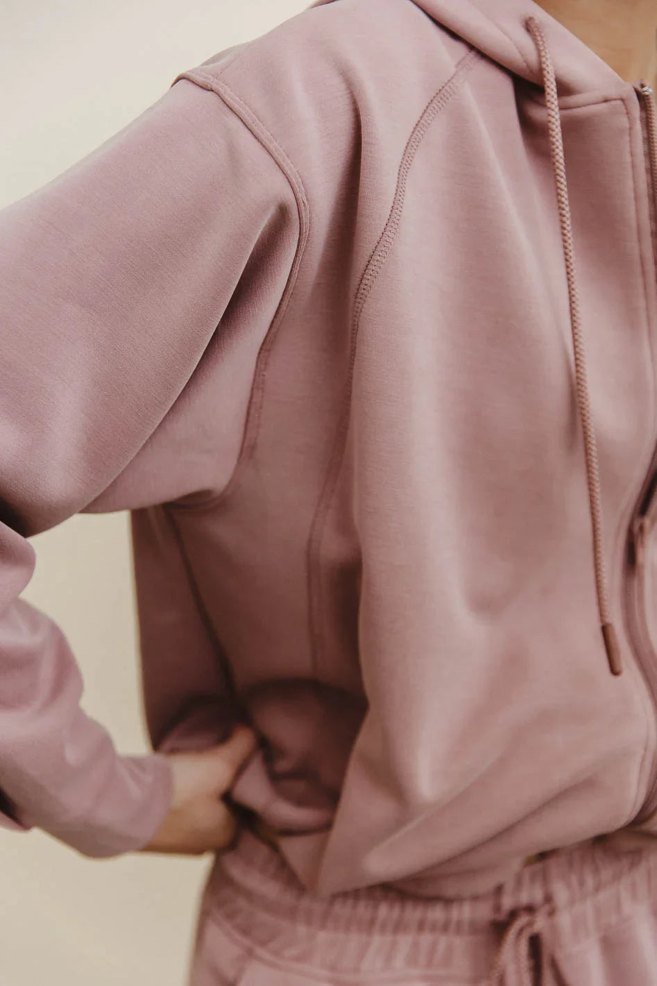 Balance Zip Up Hoodie in Mauve FINAL SALE