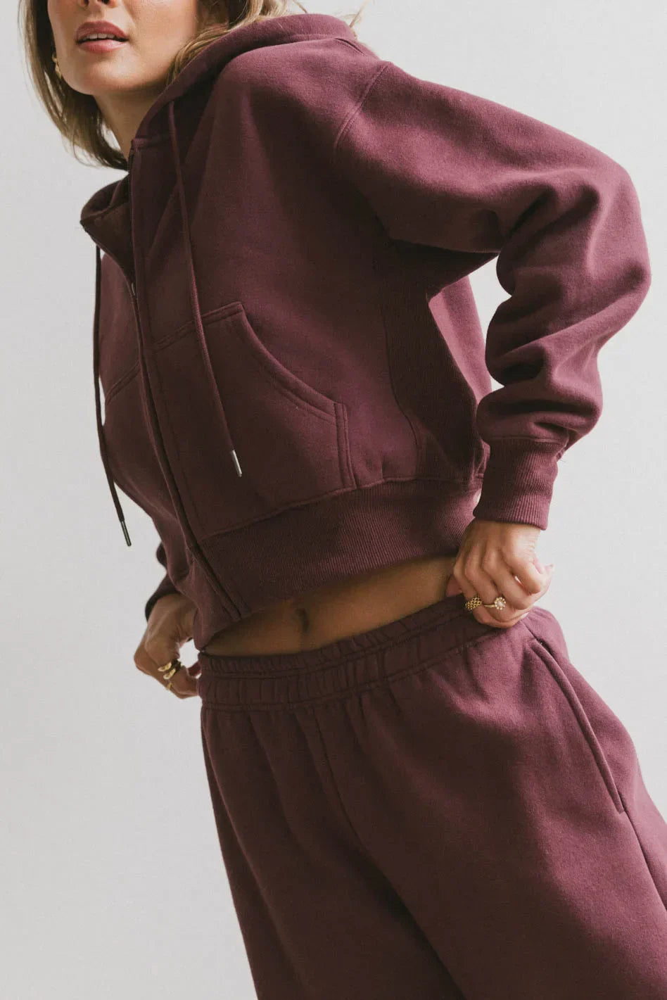 Ezra Zip Up in Burgundy FINAL SALE