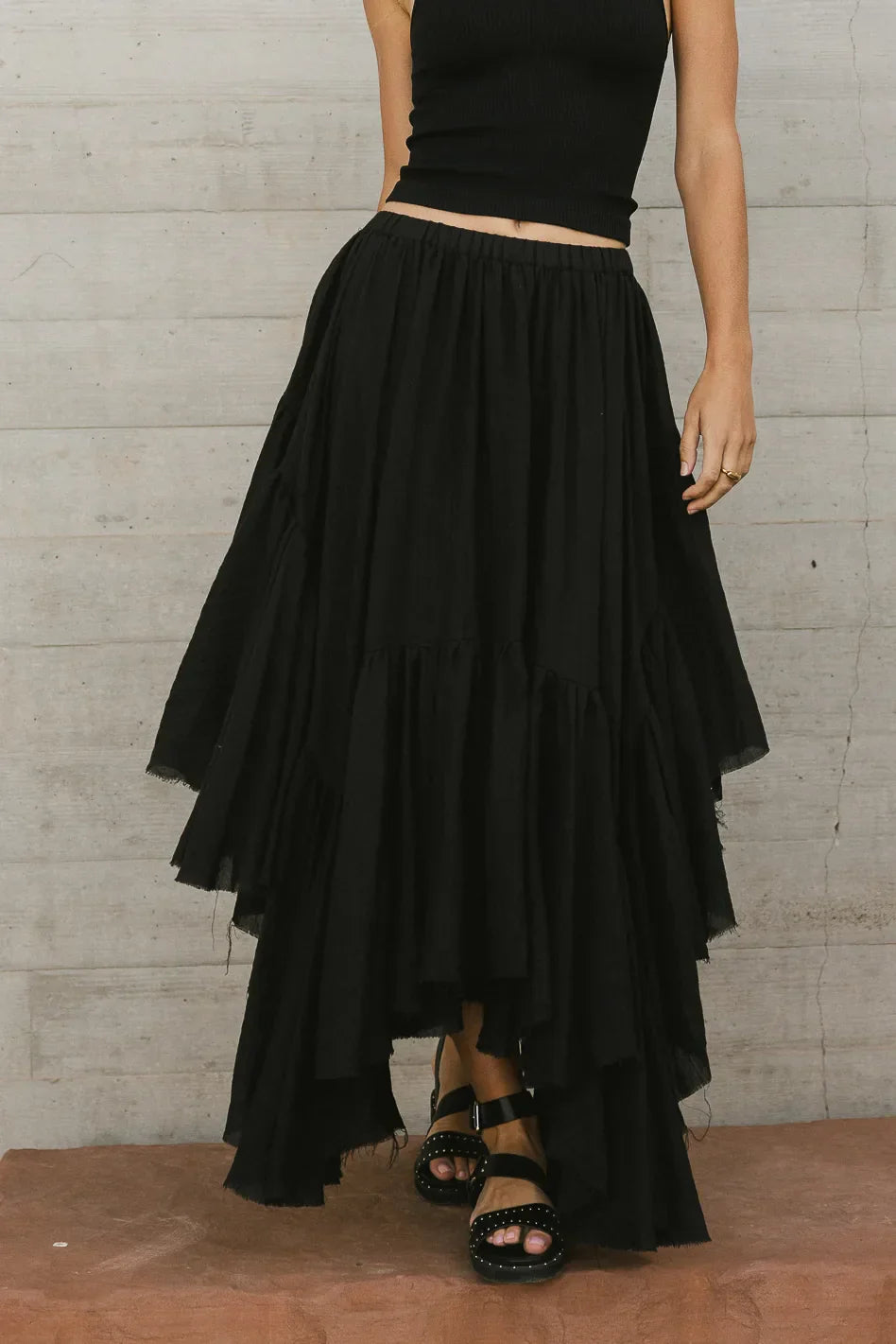 Augusta Handkerchief Skirt in Black FINAL SALE