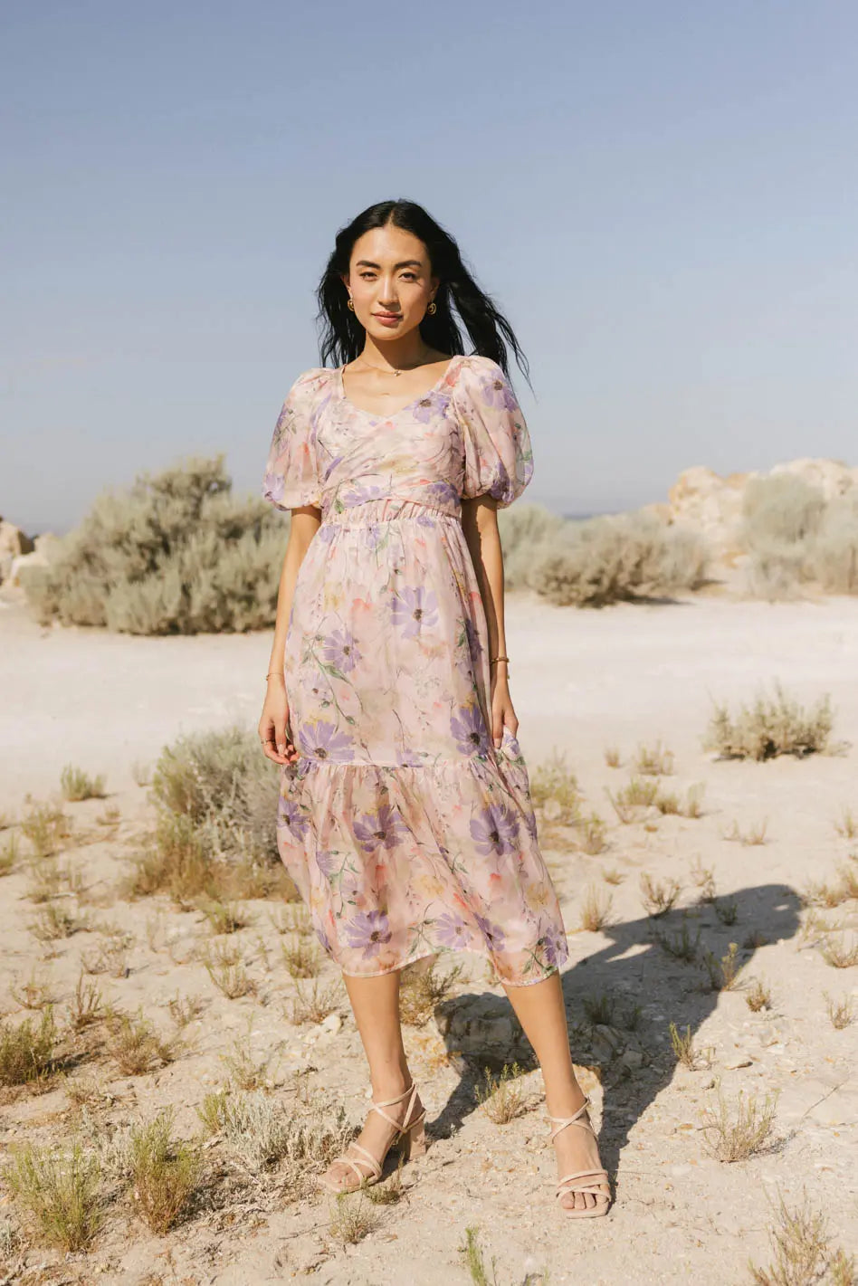 Angelique Floral Tie Dress in Pink FINAL SALE