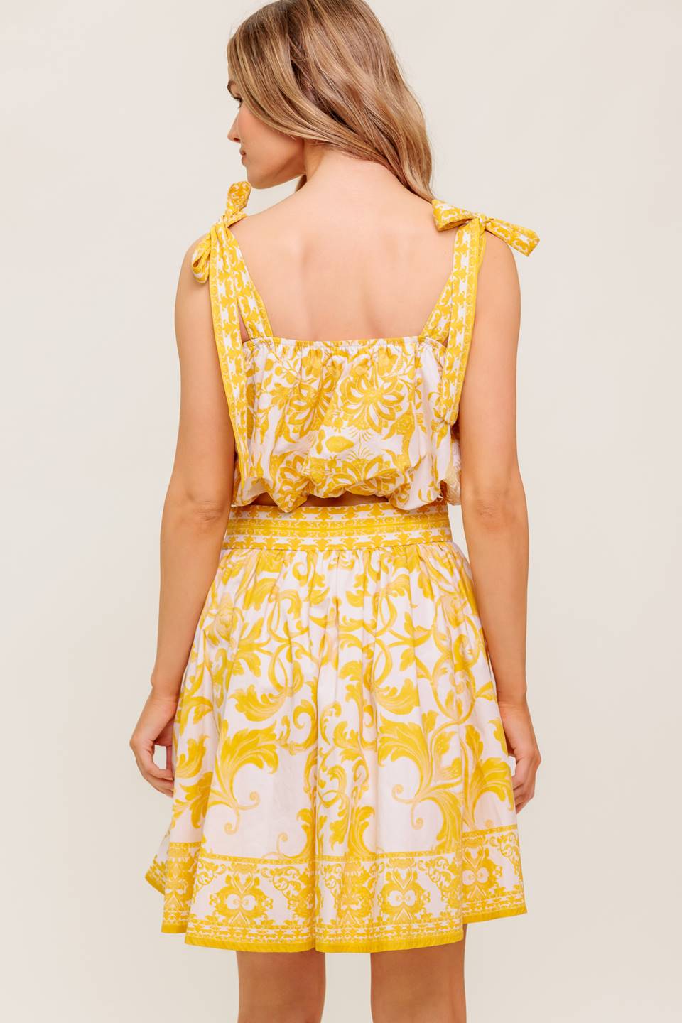 SUNLIT DREAMS TOP SKIRT SET YELLOW