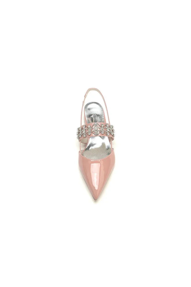 Nude Pink Womens Shoes with Silver Accents