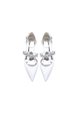 Pointed Toe Rhinestone Ankle Straps High Heels