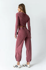 Kassie Joggers in Berry FINAL SALE