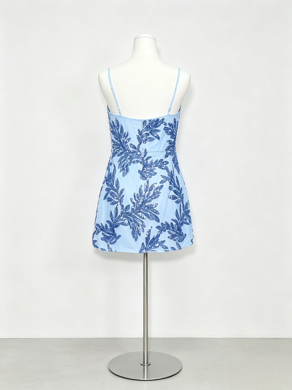 Halter Leaf Sequin Mini Bodycon Dress