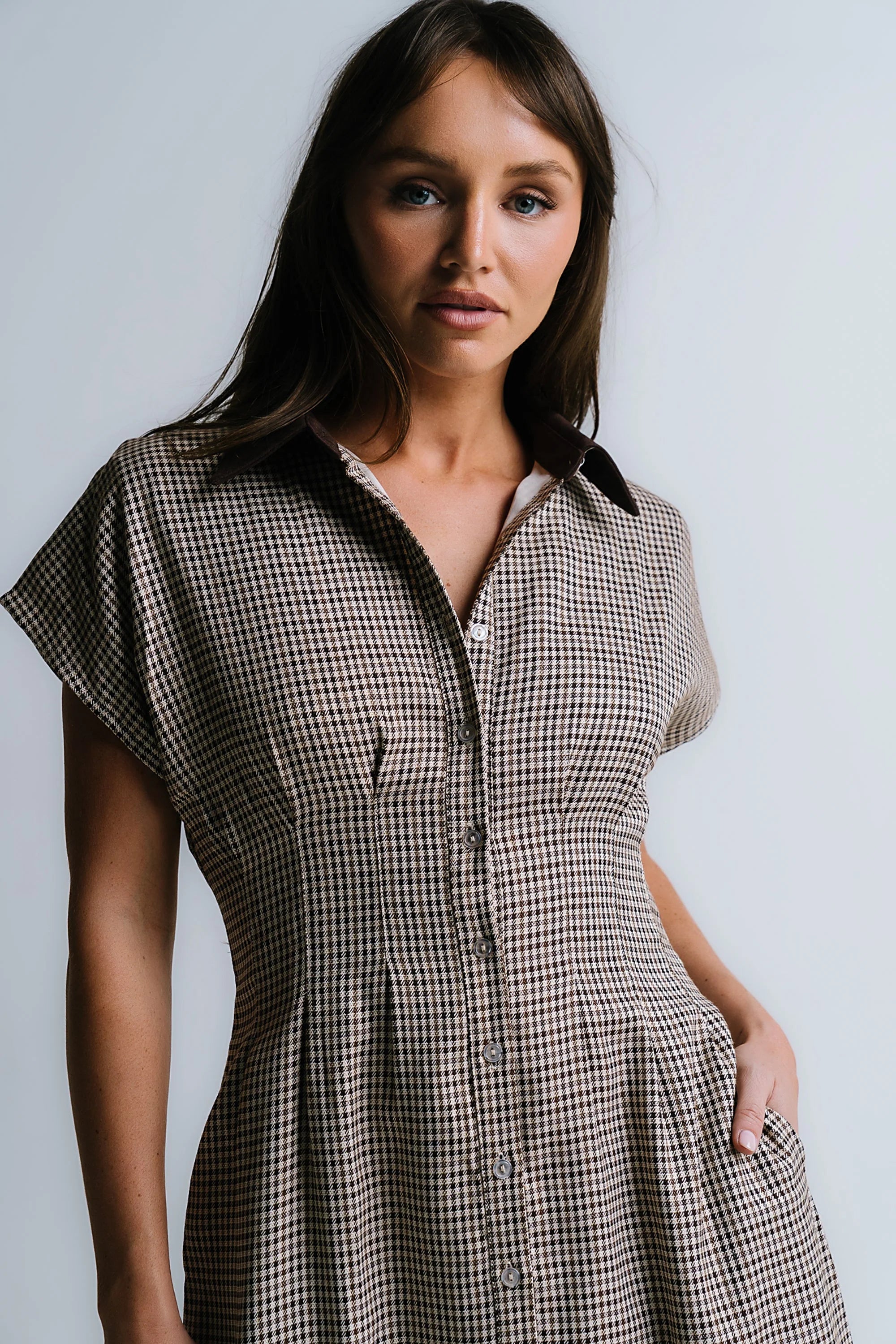 Andie Houndstooth Maxi Dress FINAL SALE