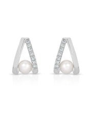 Pavé and Pearl Earrings