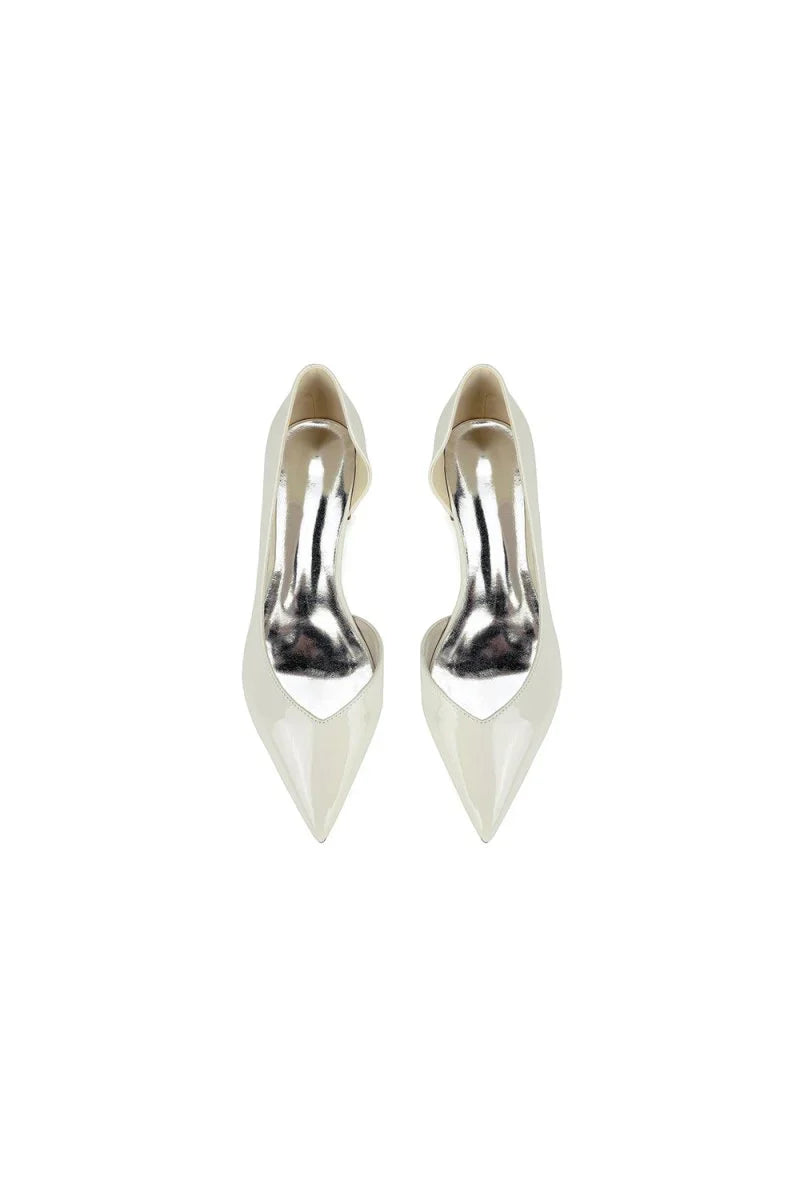 Burgundy Pointed Toe Flats with a Sleek Finish