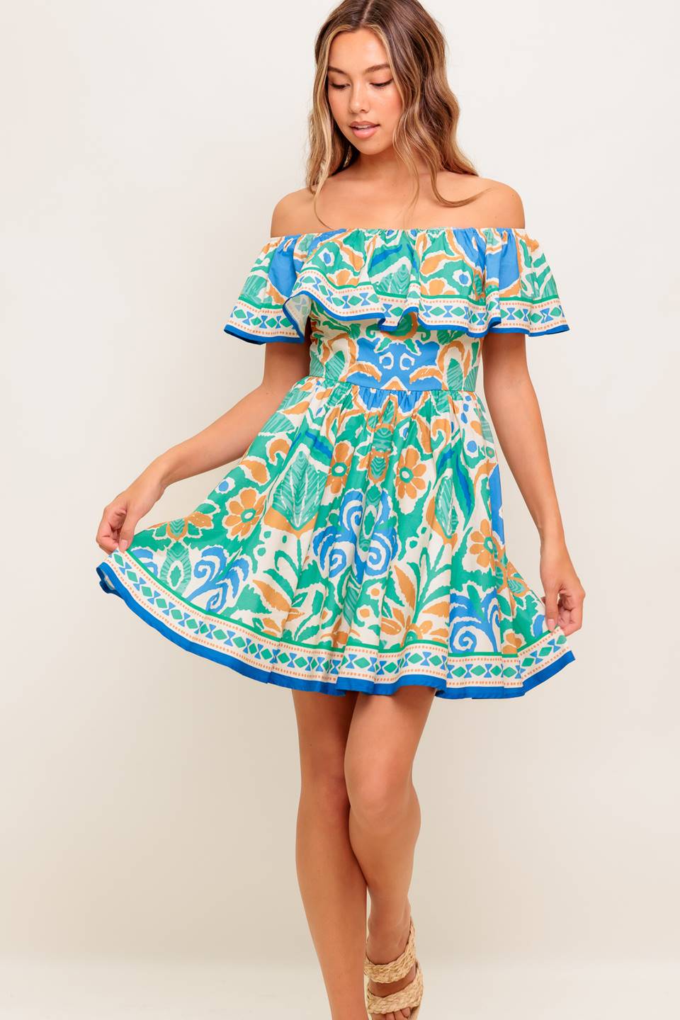 BRIA OFF THE SHOULDER MINI DRESS