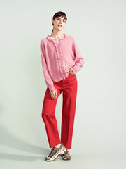 Cashmere Wilder Ruffle Cardigan