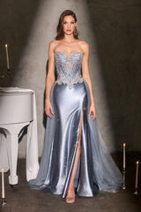 Jeanette Gown Crystal Embellished Dress With Overskirt