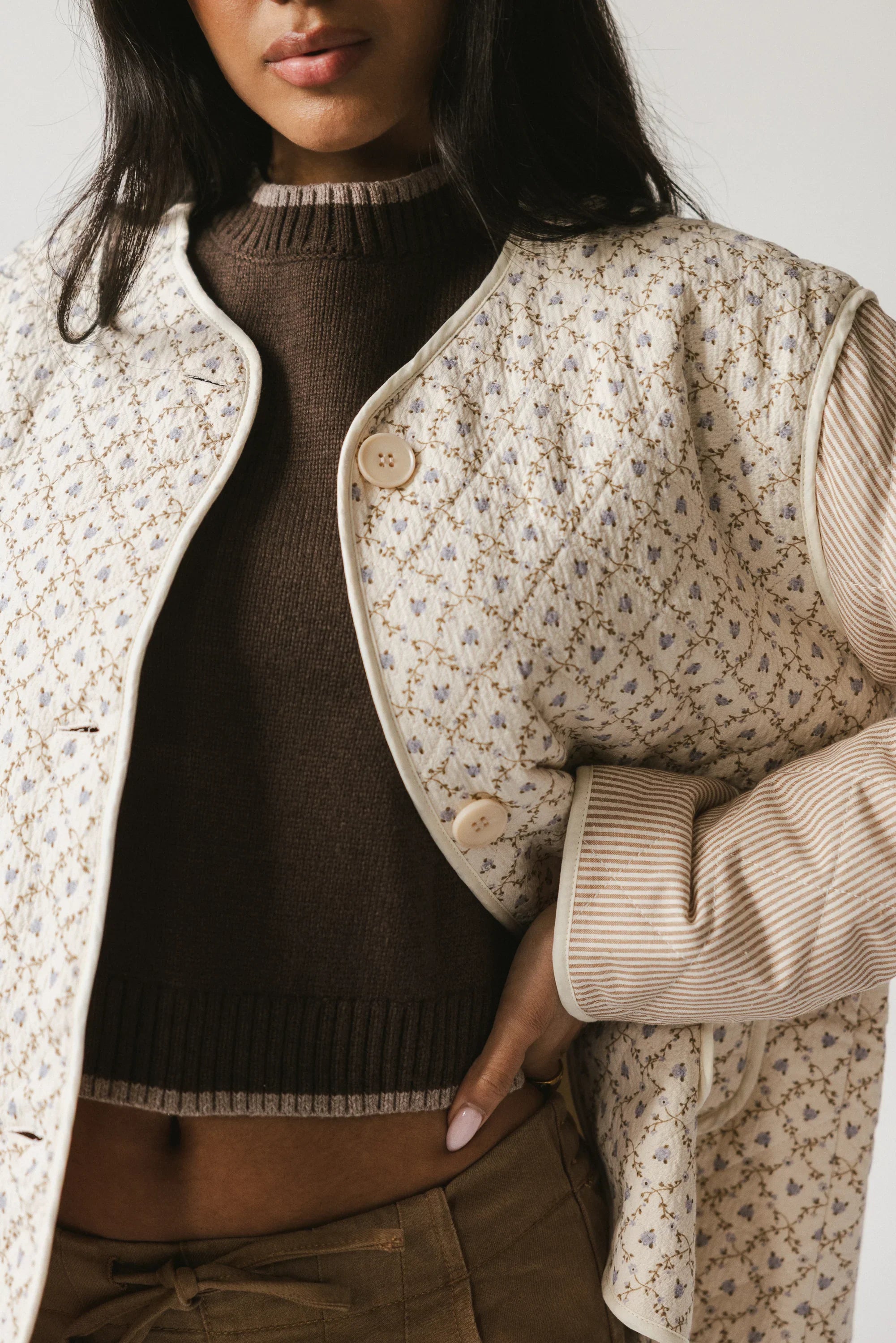 Lucas Quilted Jacket in Latte