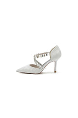 Pointed Toe Crystal Strap Heels